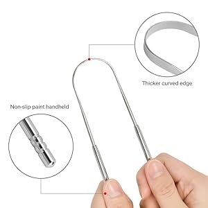 3 PCS Metal Tongue Scraper, Tongue Scrapers for Adults, Stainless Steel Tounge Scrappers, Tounge Scraper, Portable Tongue Scrappers