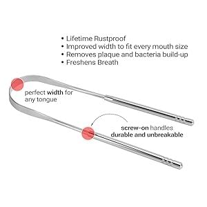 3 PCS Metal Tongue Scraper, Tongue Scrapers for Adults, Stainless Steel Tounge Scrappers, Tounge Scraper, Portable Tongue Scrappers