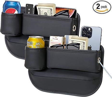 2 Packs Luxury Car Seat Back Interior Organizer Bag Gap Storage Box with Holder Accessory Car Seat Accessories