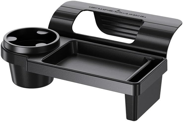 Car Window Cup Holder & Phone Storage Rack, Black