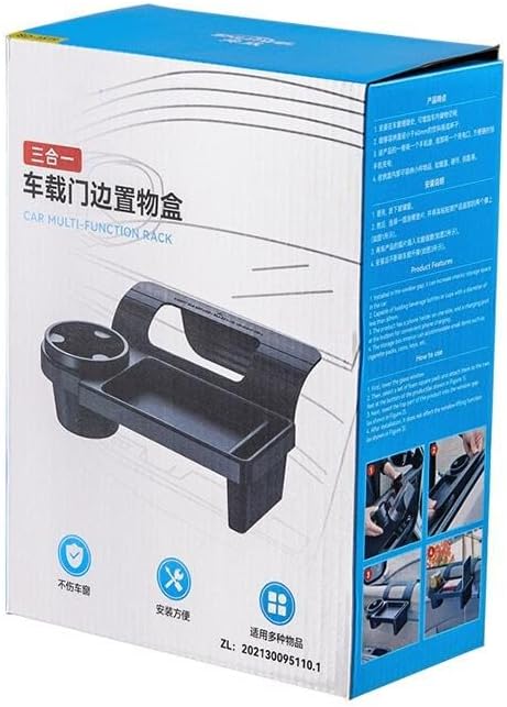 Car Window Cup Holder & Phone Storage Rack, Black