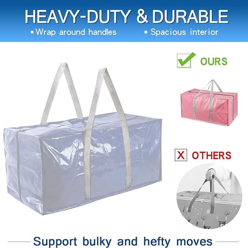 2 Pack Extra Large 26 Gallon Moving Storage Bags with Zippers