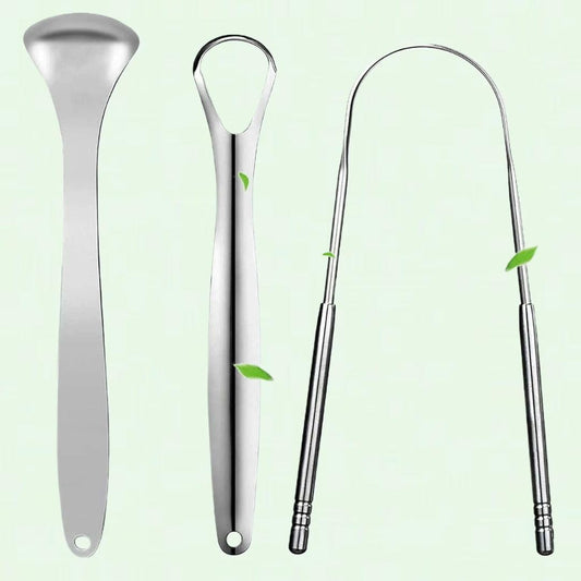 3 PCS Metal Tongue Scraper, Tongue Scrapers for Adults, Stainless Steel Tounge Scrappers, Tounge Scraper, Portable Tongue Scrappers