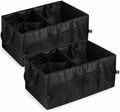 2 Pack Collapsible Car Trunk Organizers with Adjustable Compartments
