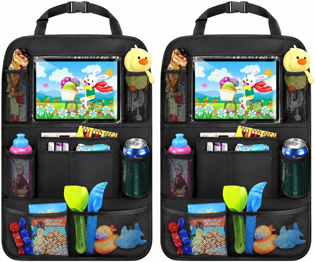 2 Pack Car Seat Protector & Backseat Organizer, Black
