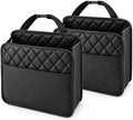 2 Pack Hanging Car Trash Bags & Backseat Organizers, Black