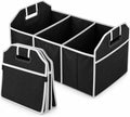2 Pack Collapsible Car Organizer Storage Boxes, Black
