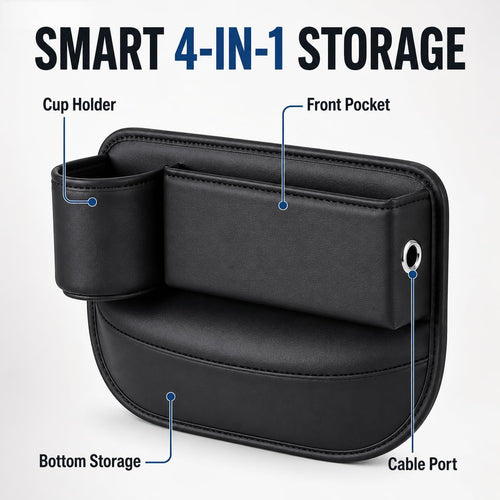 2 Pack Car Seat Gap Organizer Bags, Black