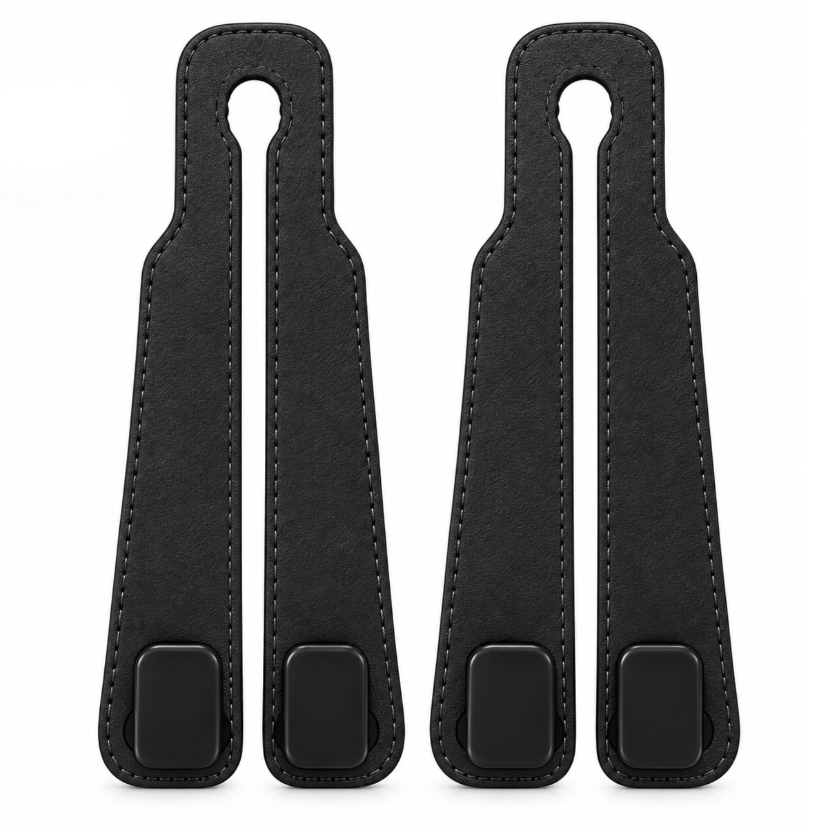 2 Pack Car Headrest Hooks Hanger for Bags Seat Back Organizer Holder Clips Auto Fastener Oliver Fitment Unfinished No Material, Black
