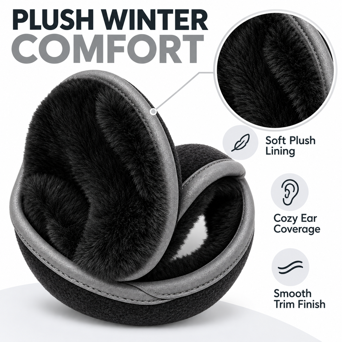 Adjustable Winter Earmuffs – Grey