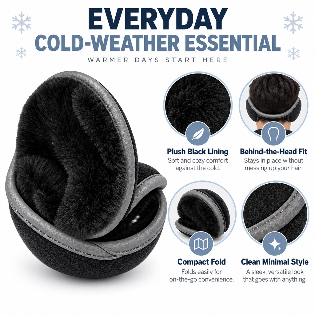 Adjustable Winter Earmuffs – Grey